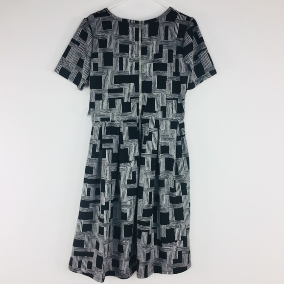 New Lularoe Amelia XL Dress Black White Textured - Picture 4 of 8